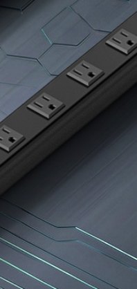 12-outlet heavy-duty metal power strip with 15A breaker